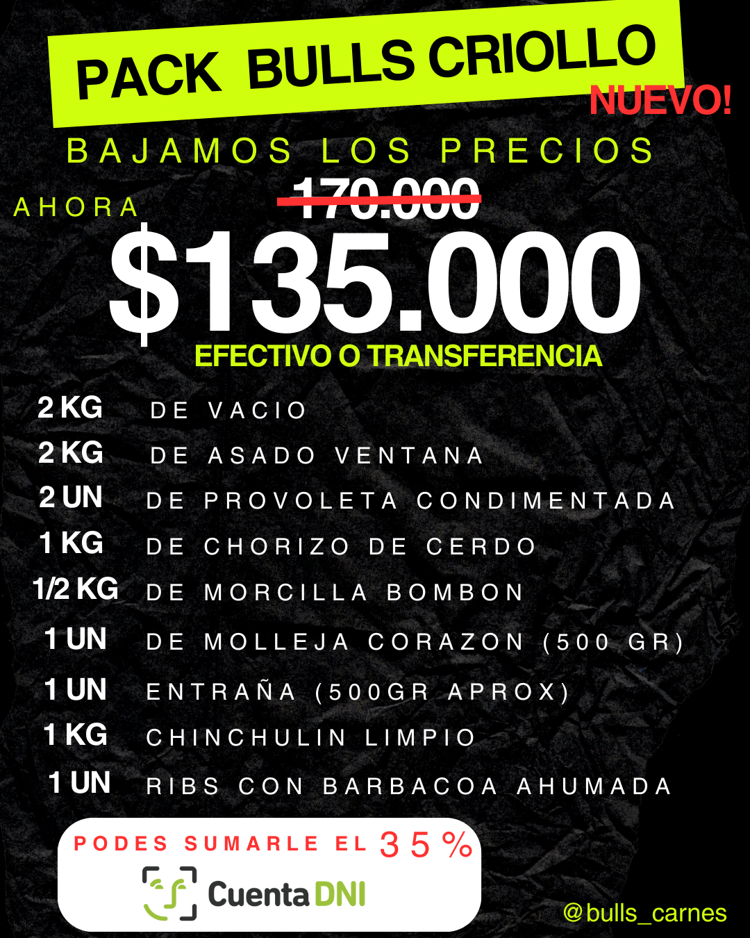 PACK BULLS CRIOLLO- El pack definitivo para tus próximos asados!