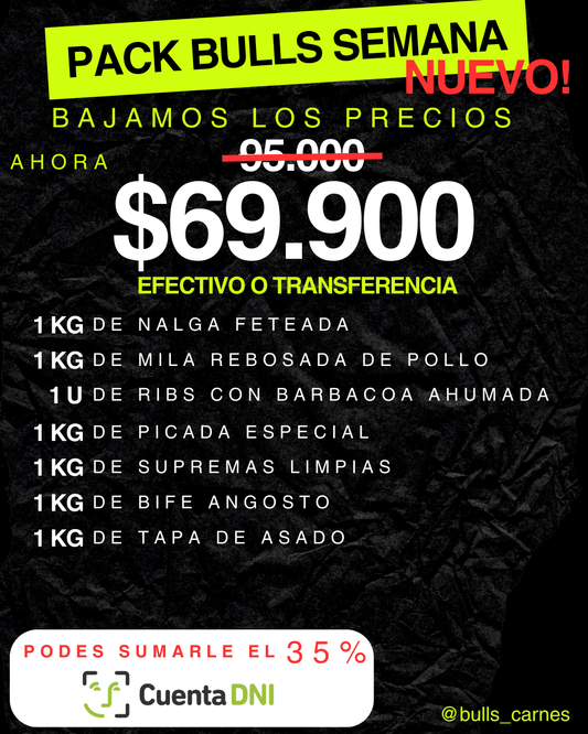 PACK BULLS SEMANA - Un pack para olvidarte de las compras