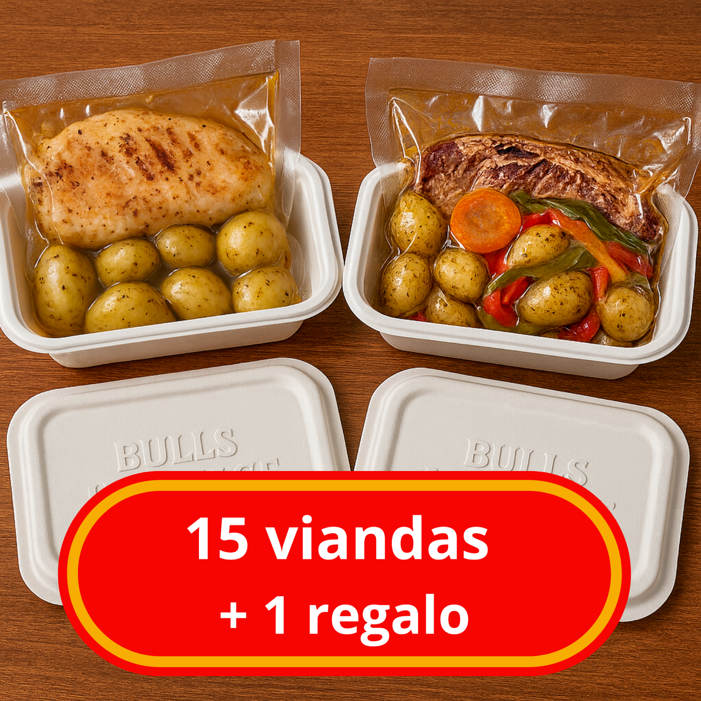 🥩 Pack FULL SEMANA (15 viandas surtidas + 1 de regalo) + ENVIO GRATIS ZONA OESTE(*)