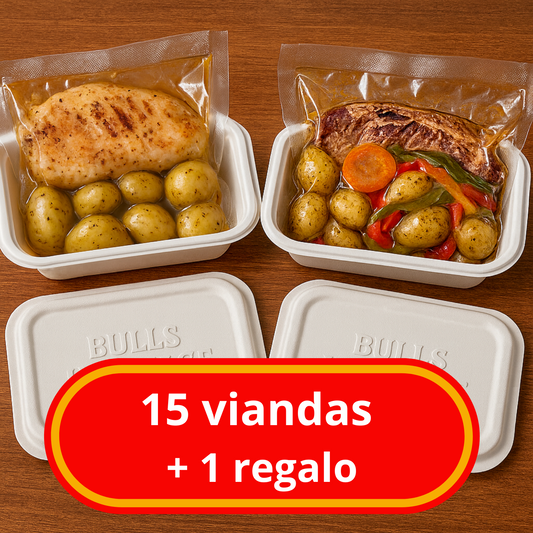🥩 Pack FULL SEMANA (15 viandas surtidas + 1 de regalo) + ENVIO GRATIS ZONA OESTE(*)