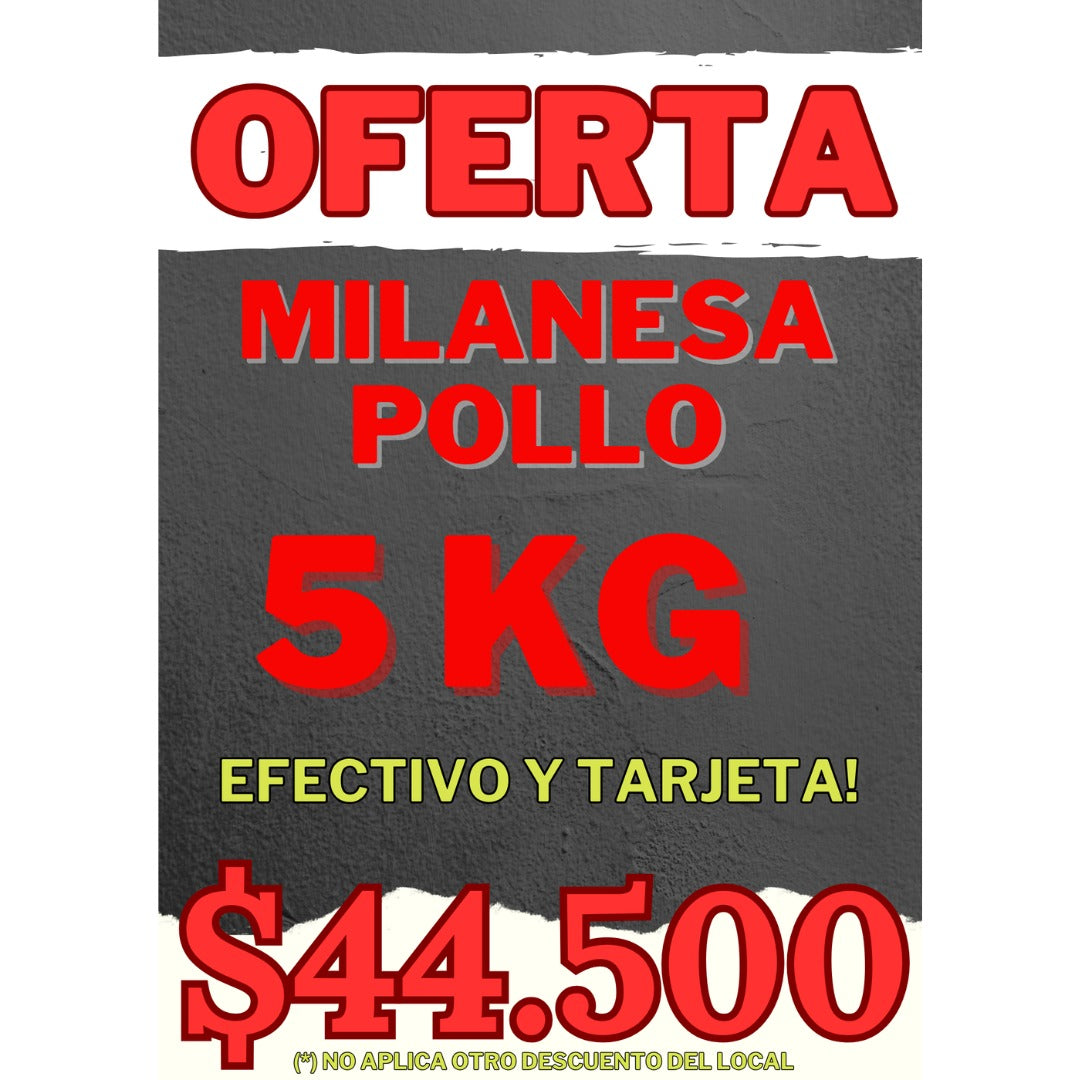 OFERTA - 5 kg de milanesa de pollo