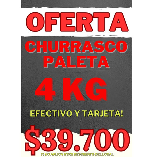 OFERTA - 4 kg de churrasco de paleta